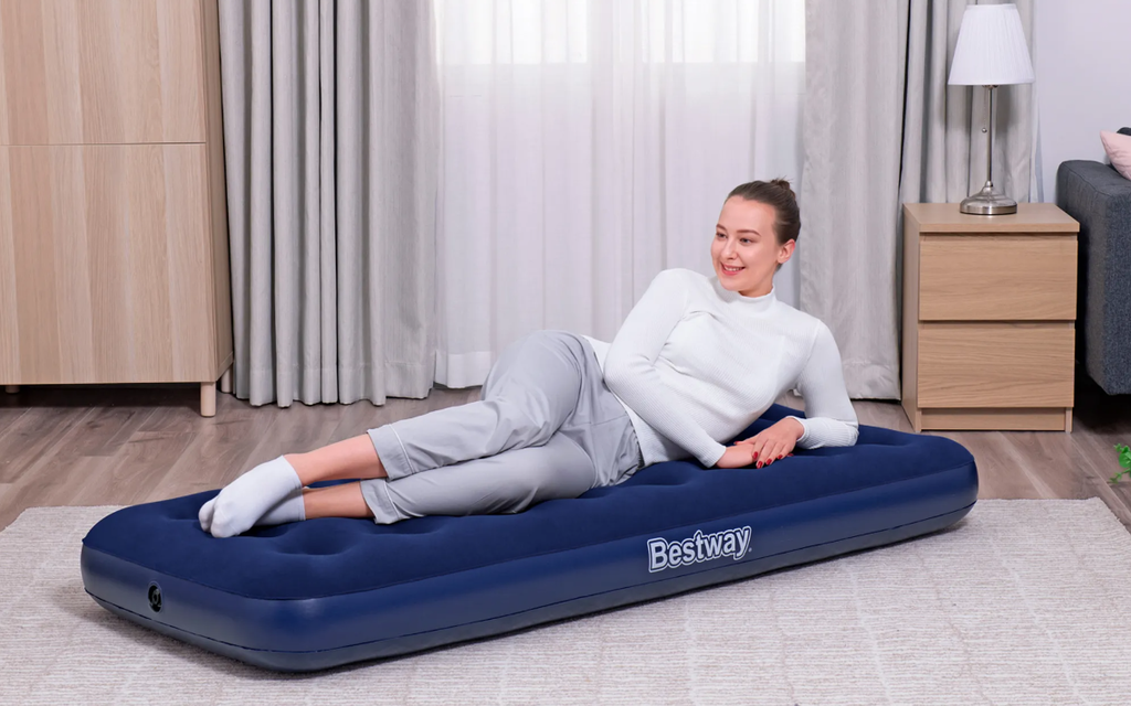 Bestway lit à air - simple (bleu foncé, 185cm × 76cm × 22cm, 1.5kg)
