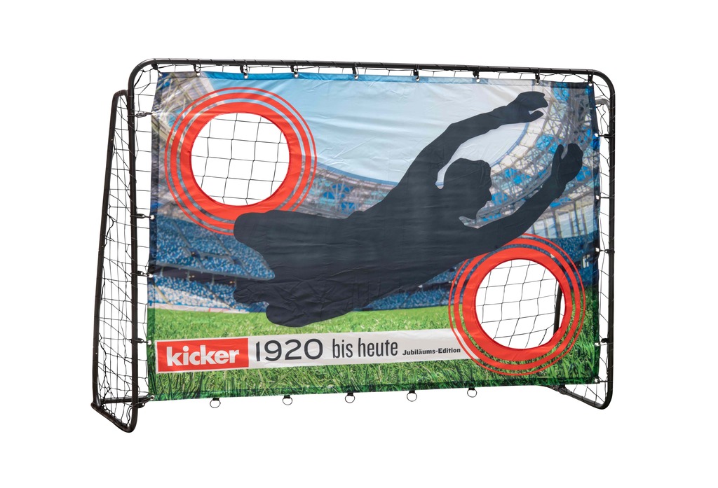 Hudora Fußballtor Trainer "kicker Edition" Stadium (rot, schwarz, 213cm × 76cm × 152cm)