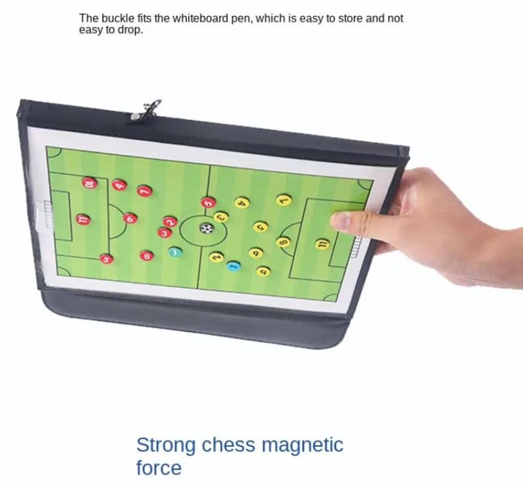 CHAMP Foldable Magnetic Football Coaching Tactics Board (black, 31cm × 23.5cm × 1.5cm)