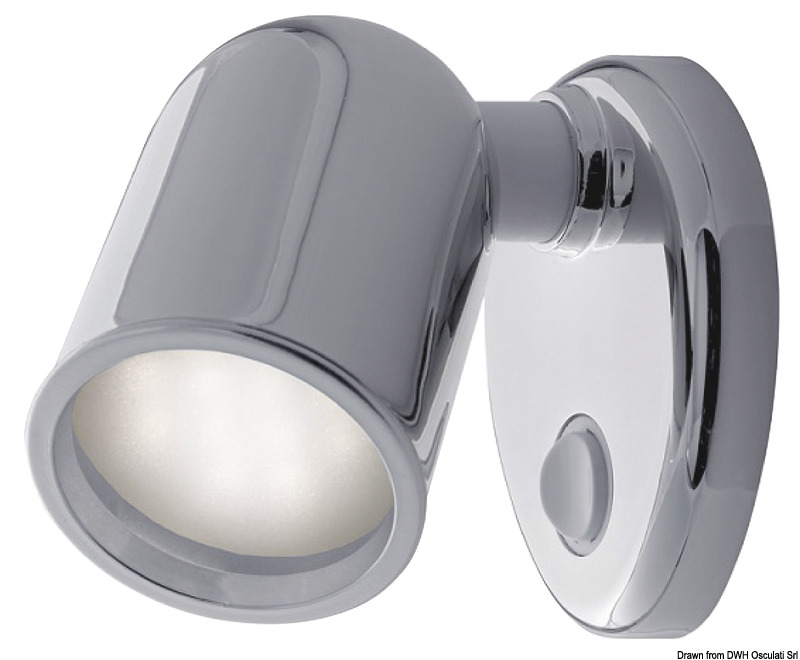 Batsystem tube Luminaire in chrome-plated ABS 10 LEDs