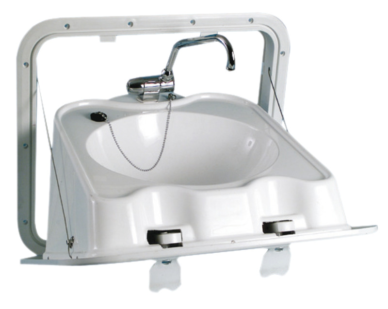 Folding wall-mounted sink in ABS