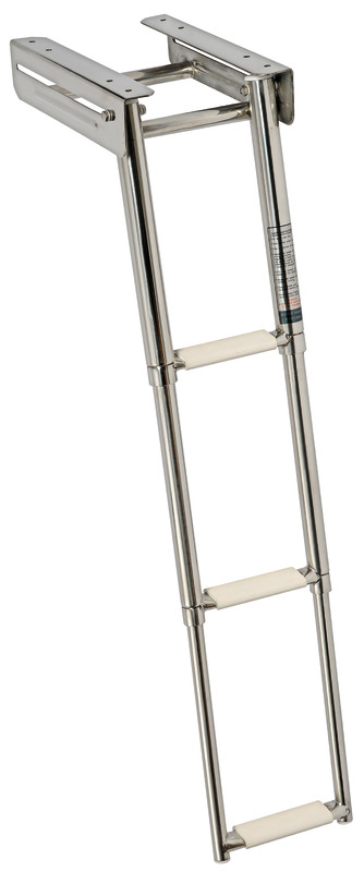 Telescopic ladder, folding stand. AISI316 4 steps