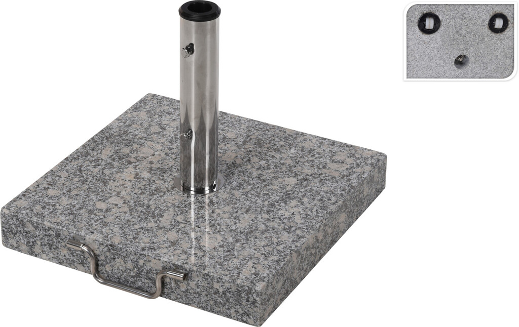 Pro Garden Roll-Sonnenschirmsockel-Granit (45cm × 45cm × 6.5cm, 35kg)