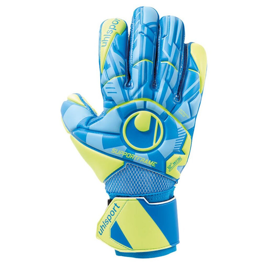Uhlsport Mens Goalkeeper Gloves Radar Control Soft SF (blue/yellow, 8)