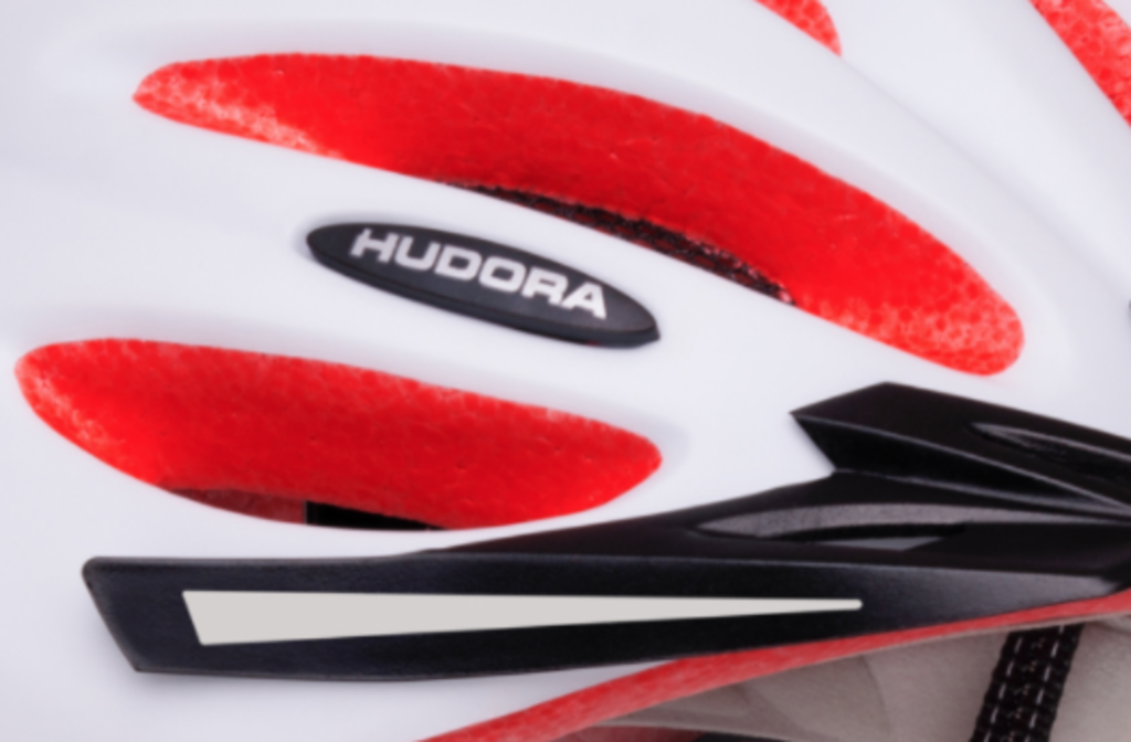 Hudora Basalt Bicycle Helmet (white/orange, 52-55)