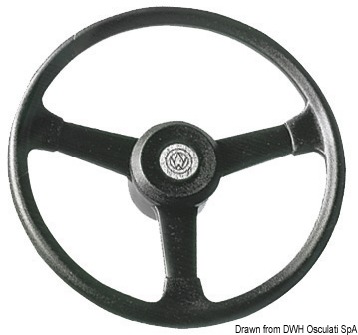Three-spoke steering wheel, plastic, black 320 mm