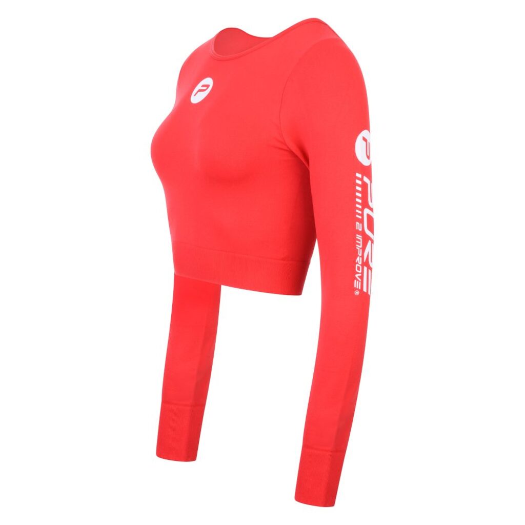 Pure2improve Sport Langarmshirt für Damen (rot, M)