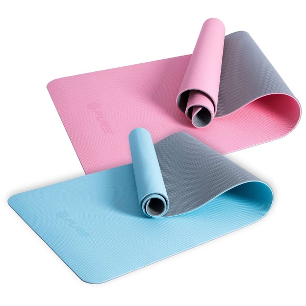 Pure2improve yoga Mat TPE (light blue, 173cm × 58cm × 0.6cm)
