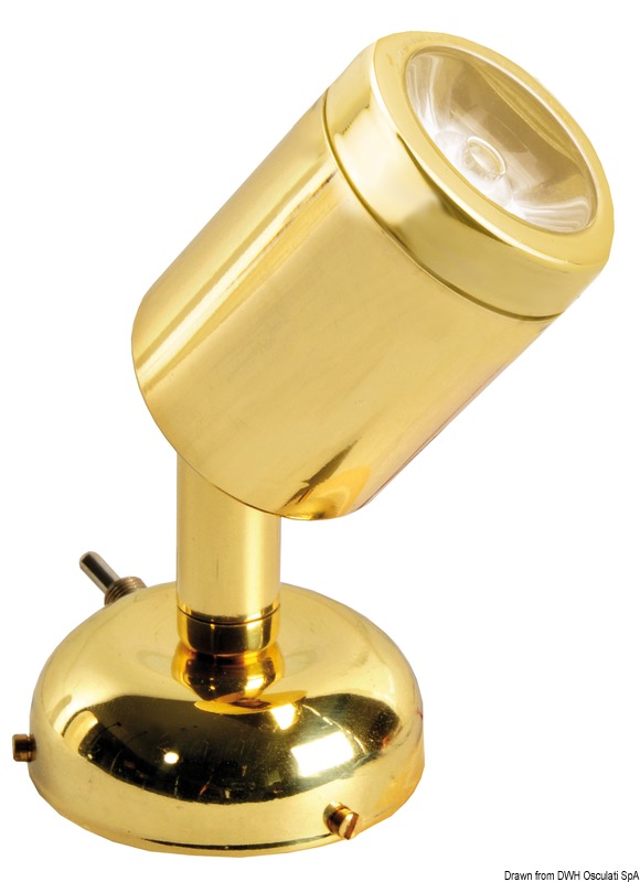 Swivel lamp brass, polished 1 x 3 W HD