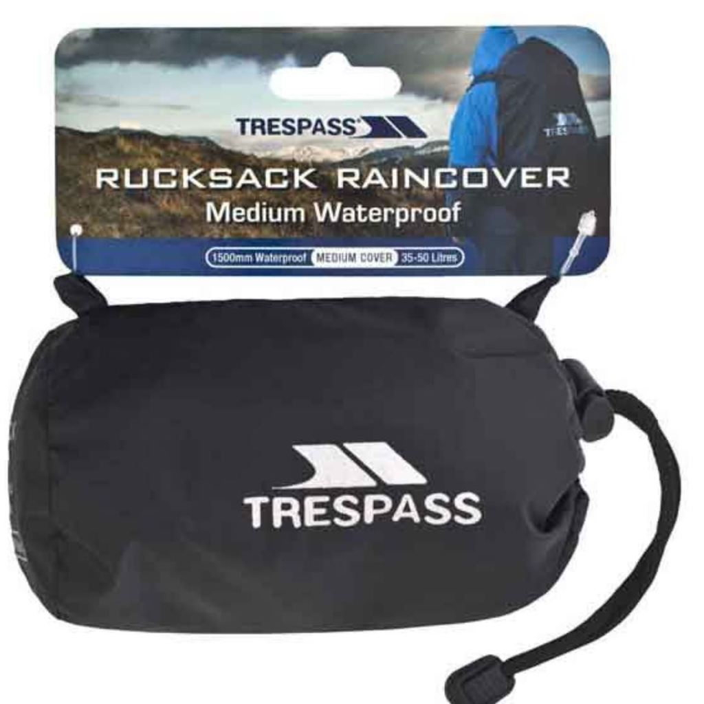 Trespass RAIN - Rucksackhülle wasserdicht 35-50l (schwarz, M, BLK)