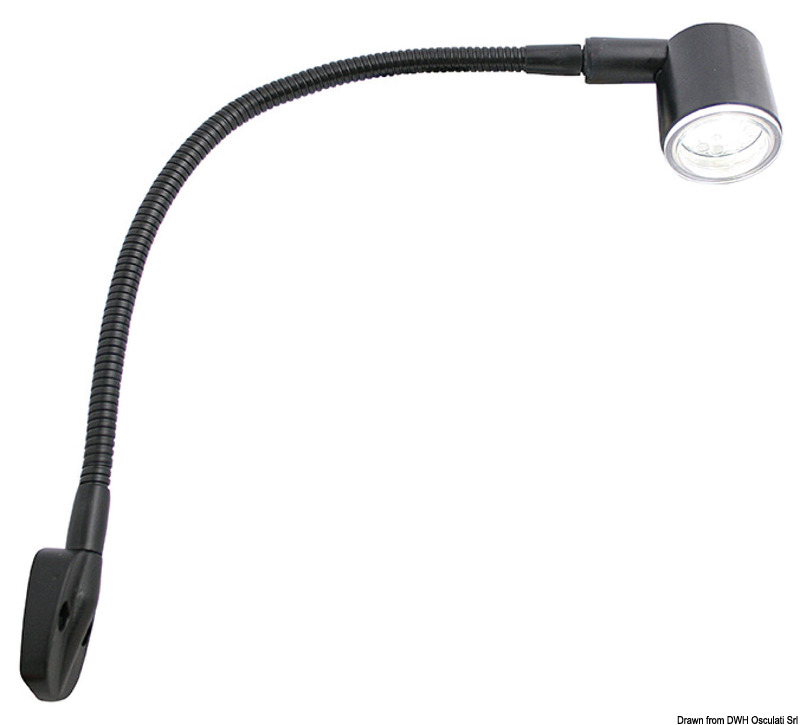 lampe de couchette 6 LED avec bras flexible, titane argenté