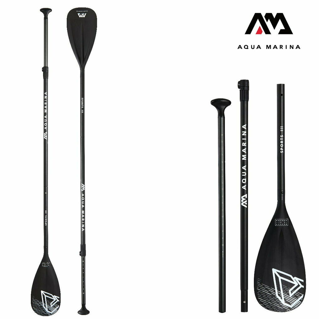 Aqua Marina SPORTS III Adjustable Aluminum iSUP Paddle. (schwarz, 175-220 cm)