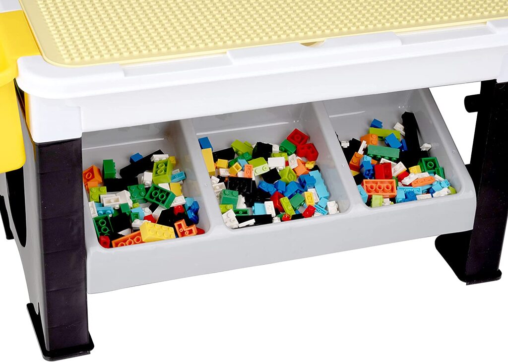 Eddy Toys Table de jeu avec briques 300pcs (48cm × 35cm × 31cm, 1.8kg)
