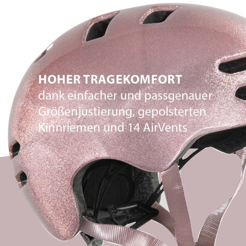 Hudora Skaterhelm Reflect, Gr. L (rose, 58-61cm)