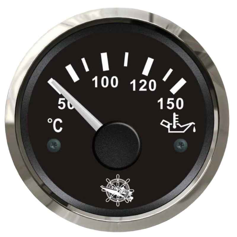 Oil temperature gauge 50/150° black/polished