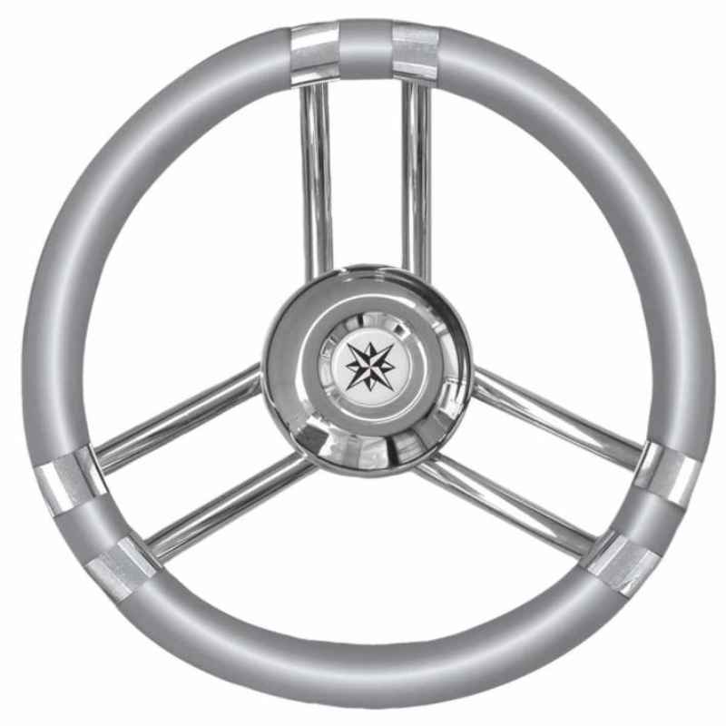 C Steering wheel polyurethane soft grey/VA steel 350mm