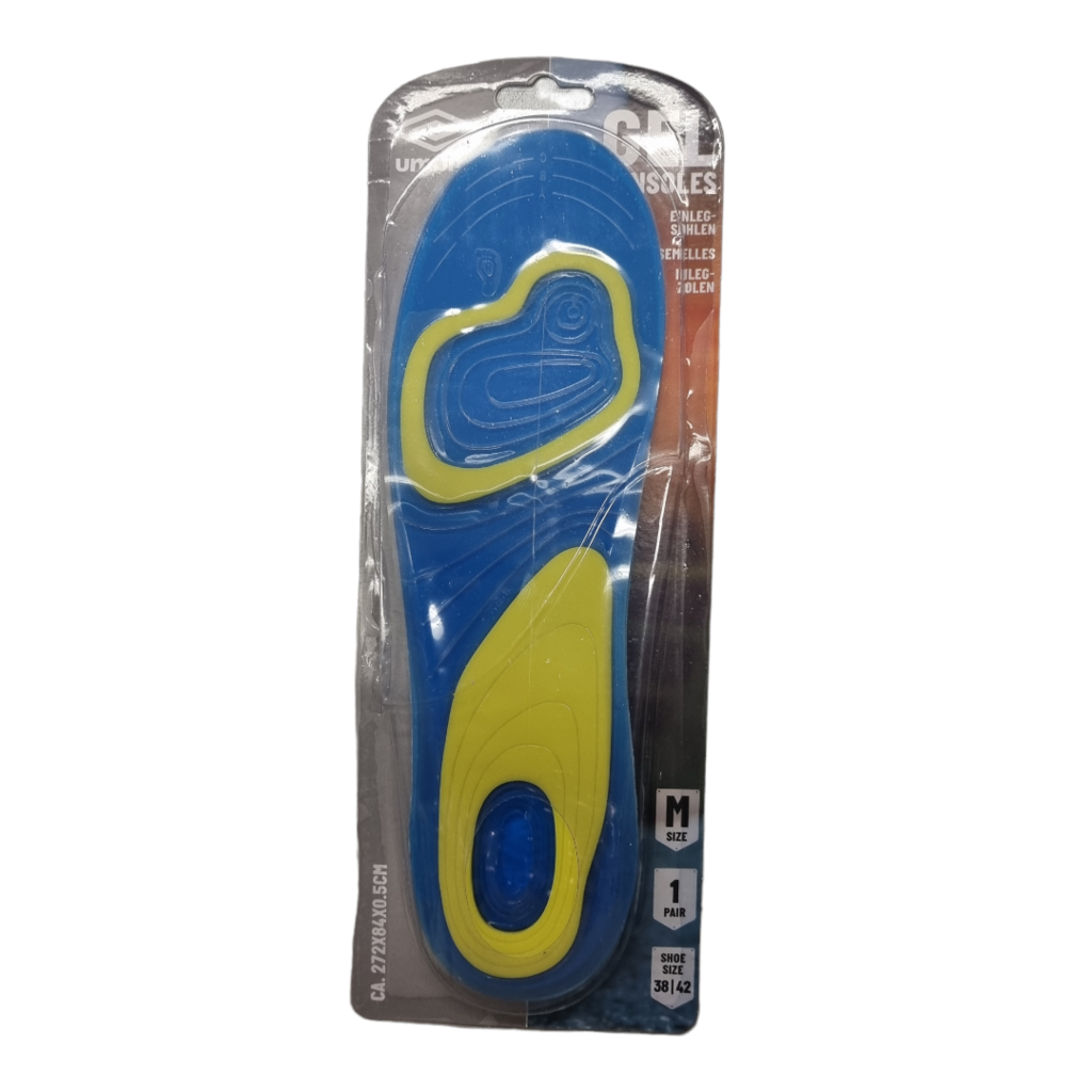 Umbro Einlegesohlen (blau/gelb, 30.5cm × 9.3cm × 0.5cm, 159g, L)