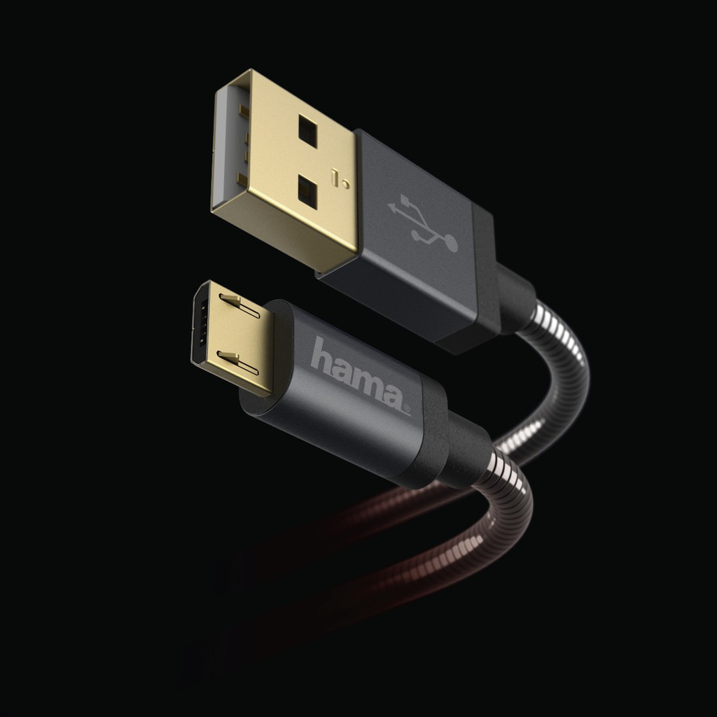 Hama Charging / Data Cable Metal Micro-USB 1.5m