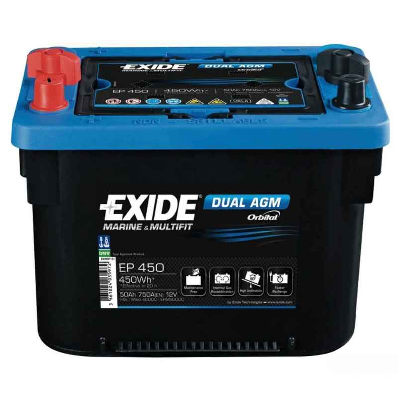 Exide Maxxima 50 Ah equipment and starting battery
