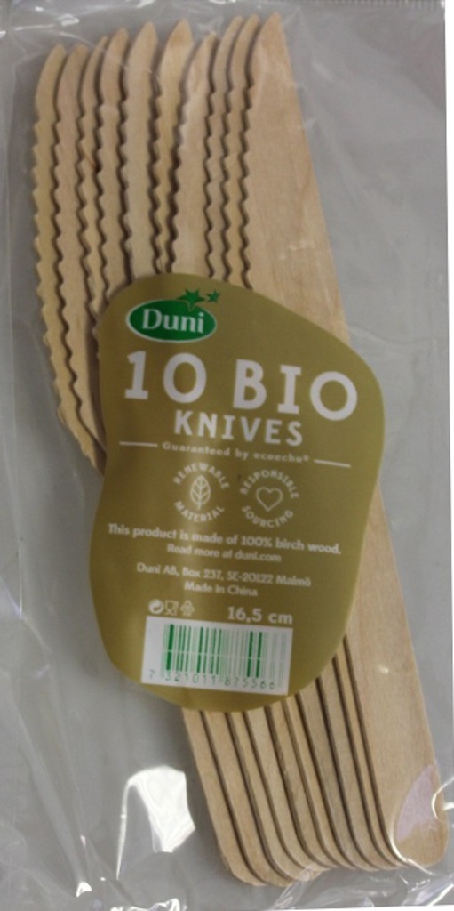 Coltello organico Duni in betulla, 10 pezzi pack (16.5cm, 10 pezzi)