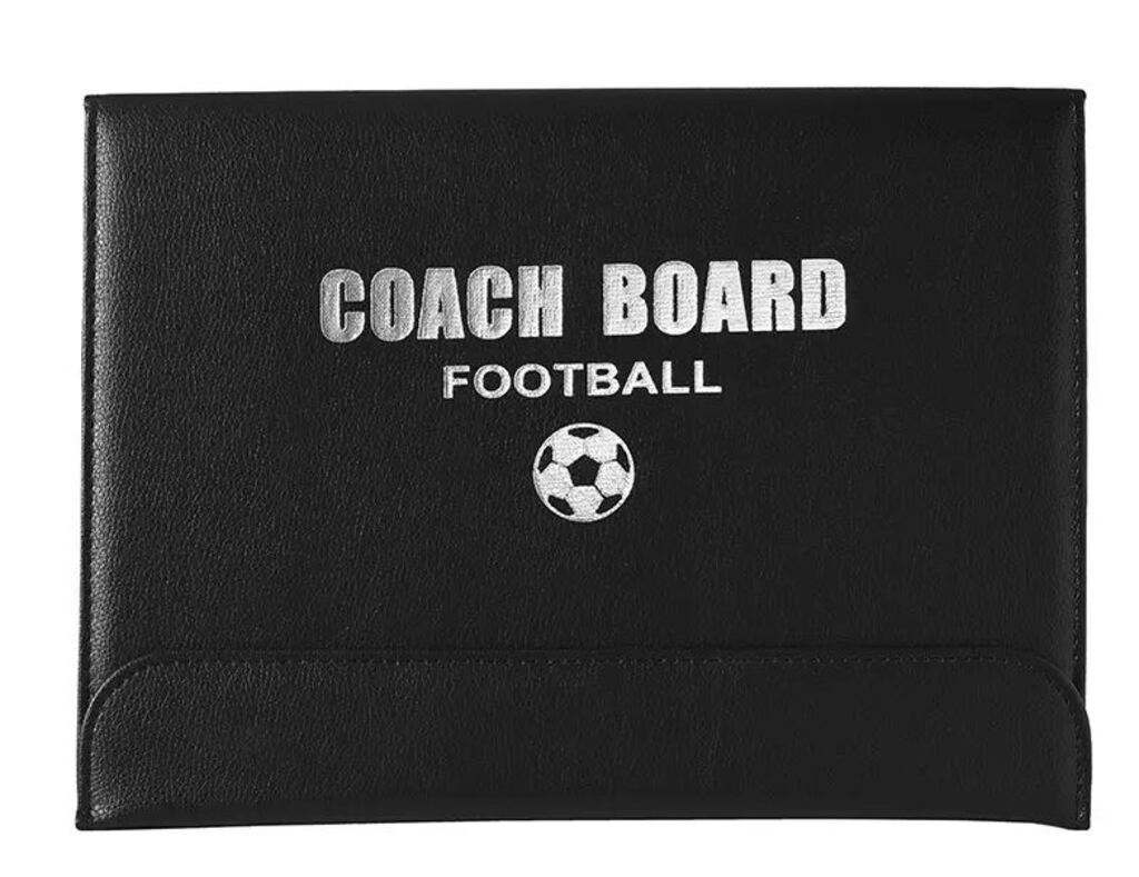 CHAMP Faltbare Magnetische Fußball-Coaching-Taktiktafel (schwarz, 31cm × 23.5cm × 1.5cm)