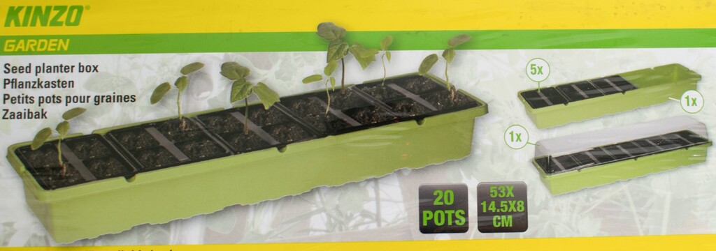 Kinzo Plant Box (green, 53cm × 14.5cm × 8cm)