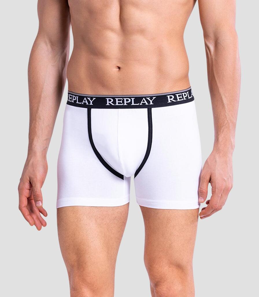 Replay Boxer Shorts Set of 2 (white/grey, S)