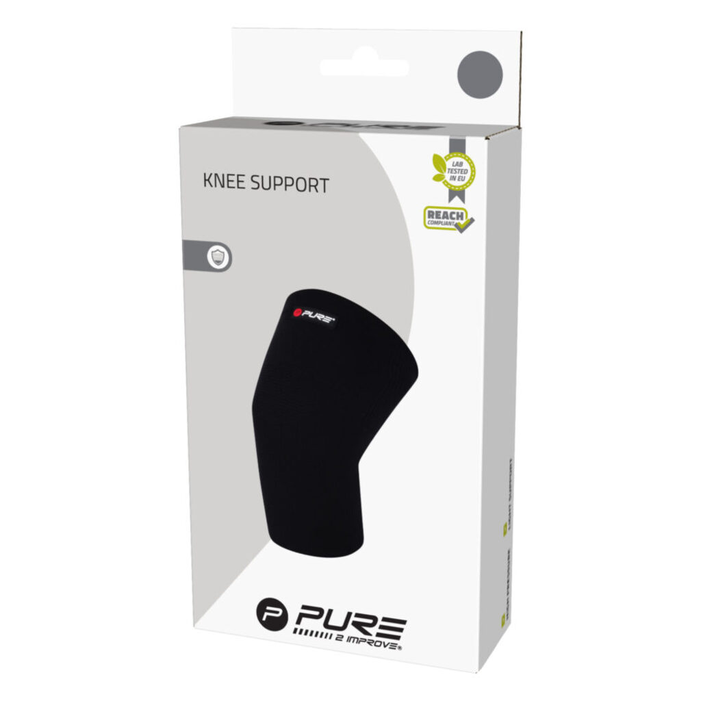 Pure2improve Knee Support (Black, 30cm × 11.8cm, S)