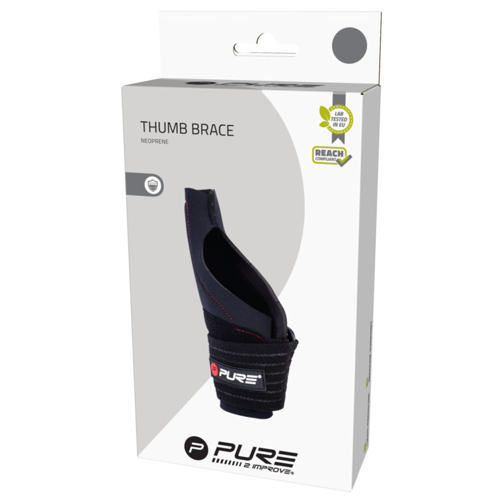 Pure2improve Wrist Thumb Support (Black, 15.5cm × 6.1cm, S)