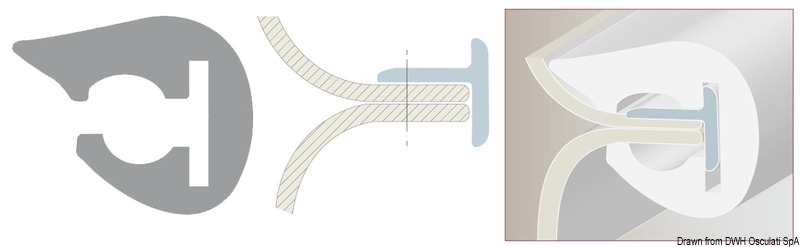PVC L-profile strip, black 36x38 mm