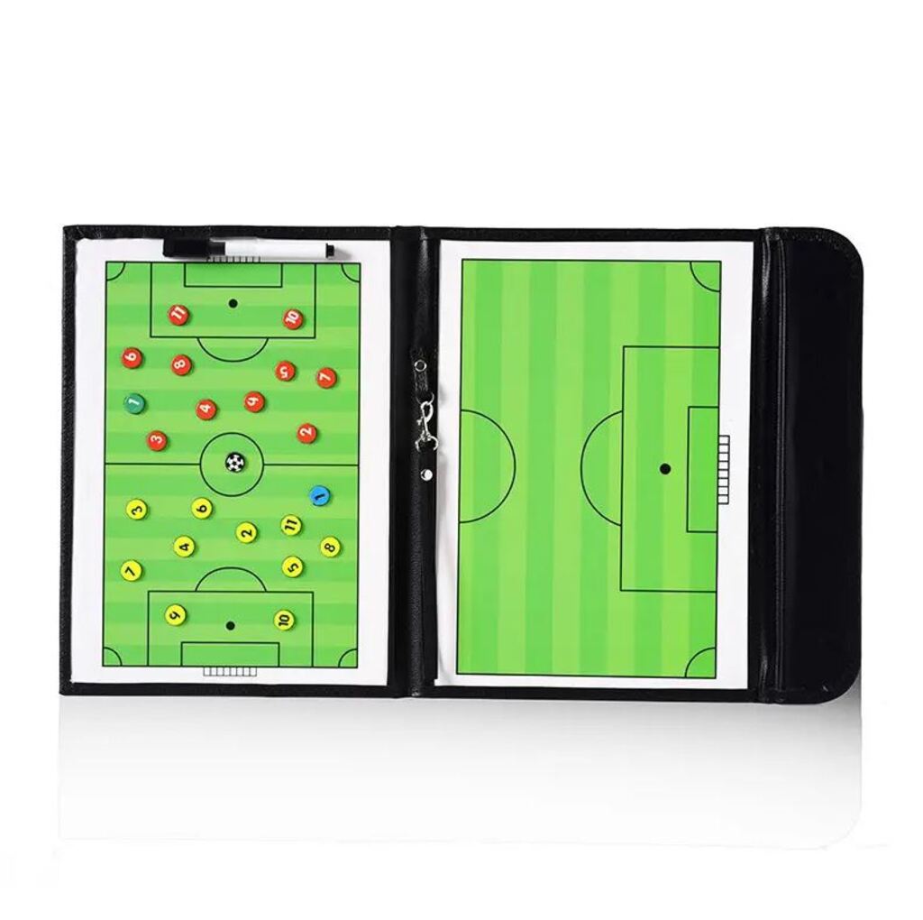 CHAMP Tableau tactique magnétique pliable pour l'entraînement de football (noir, 31cm × 23.5cm × 1.5cm)