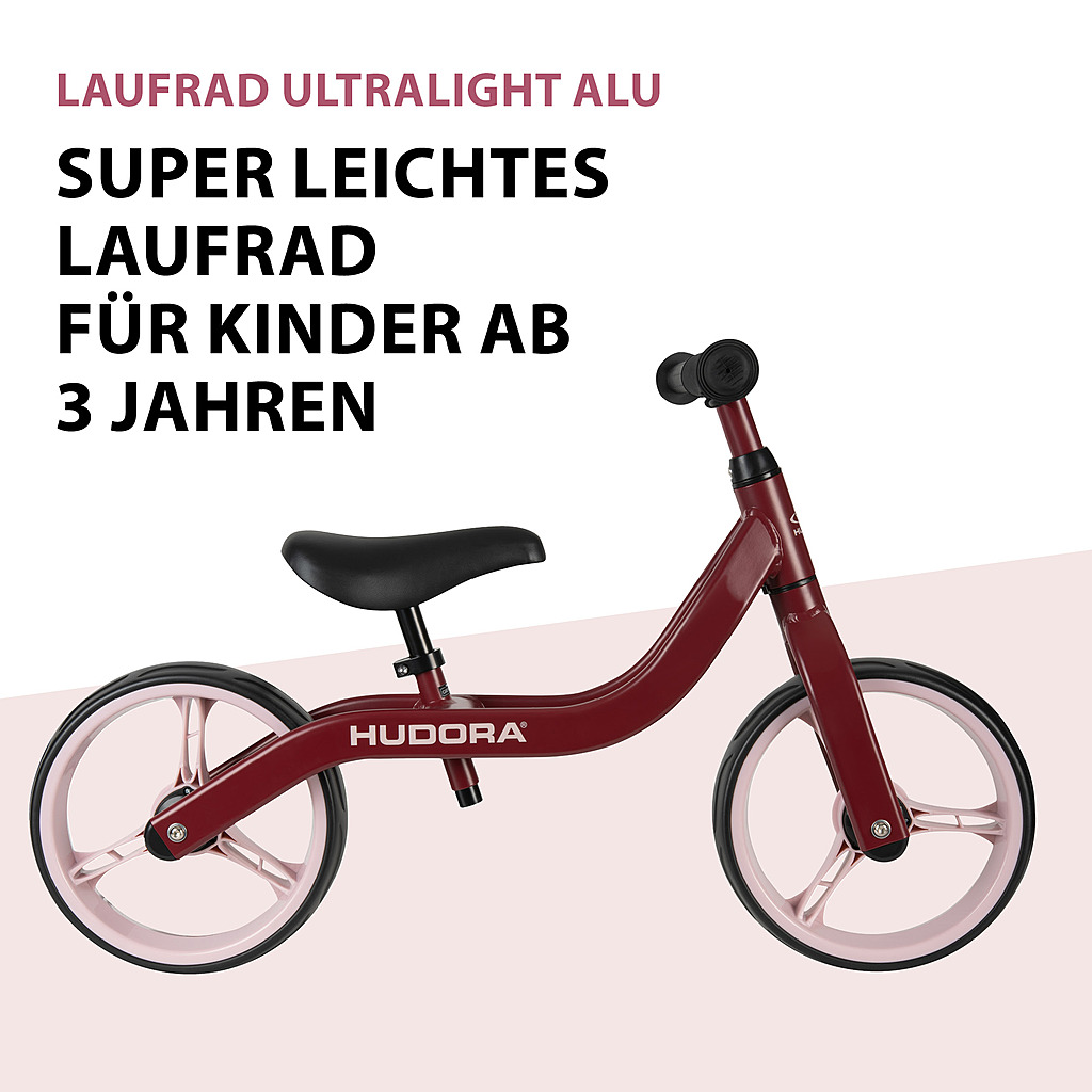 Hudora Laufrad Ultralight Alu (bordeaux, 84cm × 37cm × 57cm, 2.7kg)