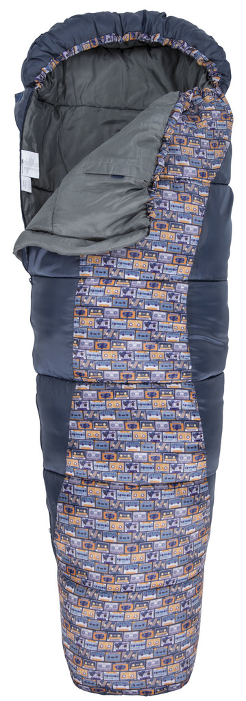 Trespass BUNKA - Kinder Schlafsack (blau mit Muster, 170cm × 65cm)