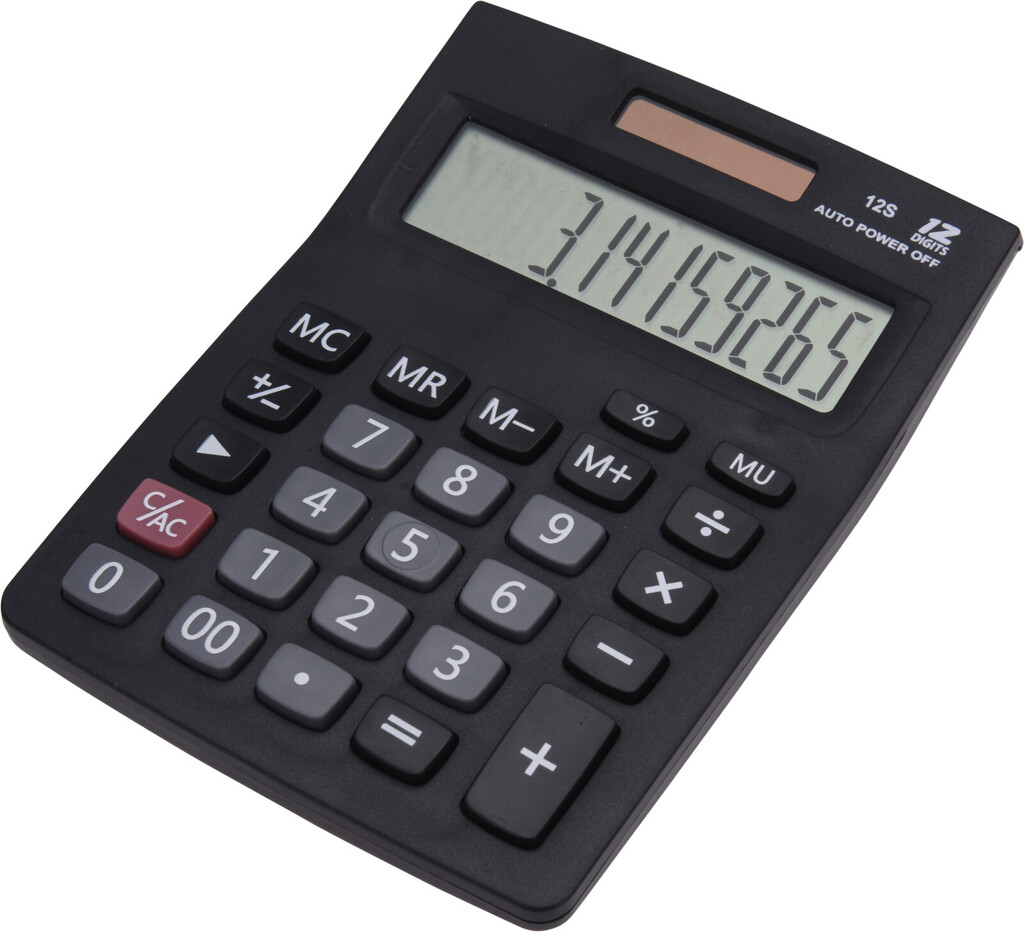 CHAMP Taschenrechner (schwarz, 14.5cm × 10.4cm × 3.4cm)