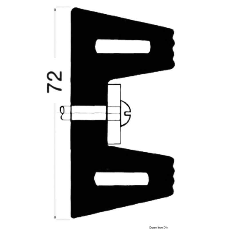 Baguette de récurage en PVC, gris 72x30 mm pièces de 2m