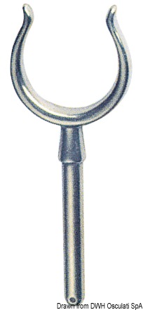 Brass oarlock, chrome-plated 14 x 64 mm
