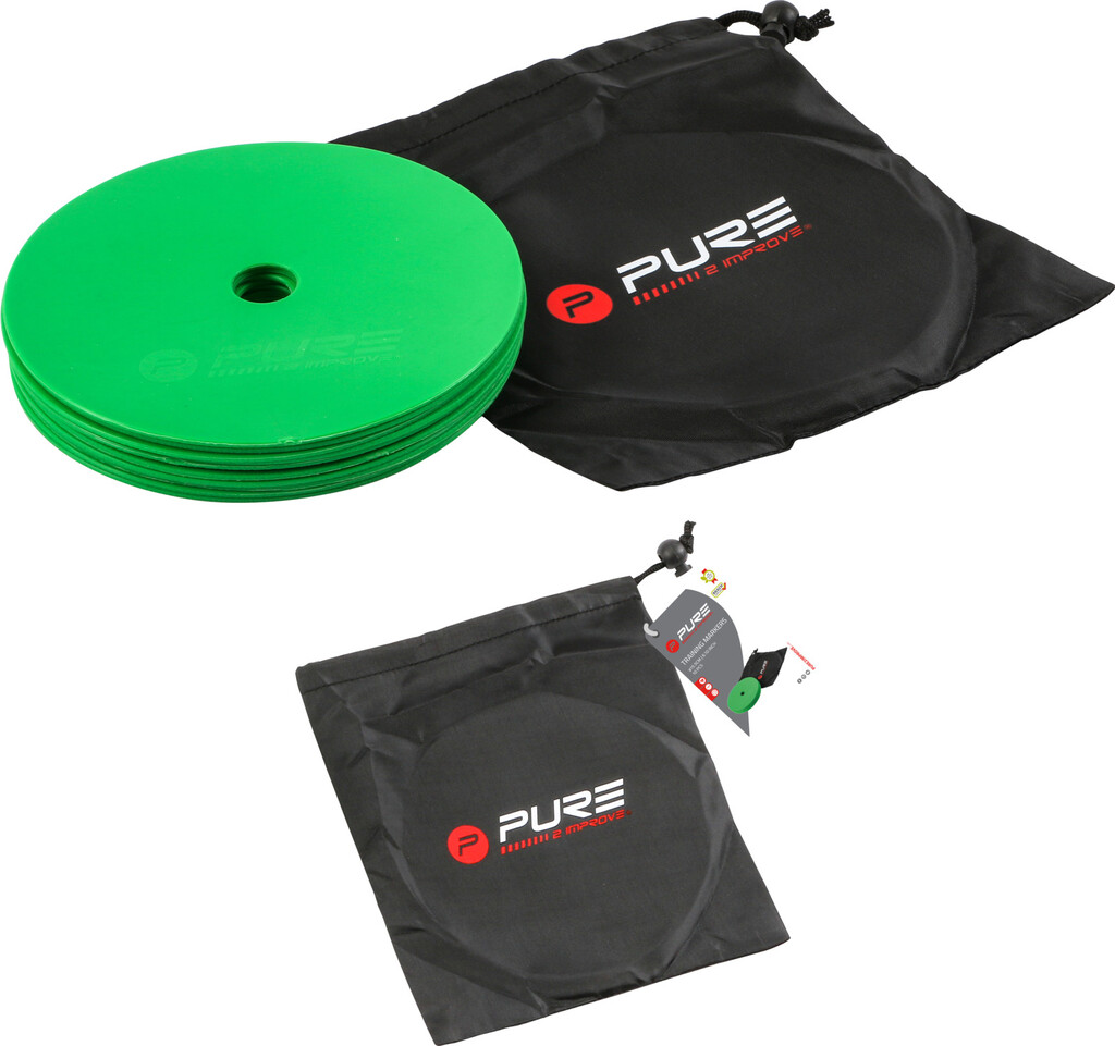 Pure2improve Flat Marker 10er Set (grün, ⌀19cm × 0.2cm)