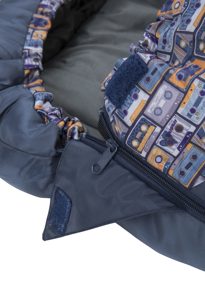 Trespass BUNKA - Kids Sleeping Bag (blue with pattern, 170cm × 65cm)