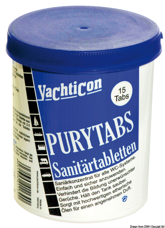YACHTICON Tablettes de nettoyage pour WC Pury Tabs
