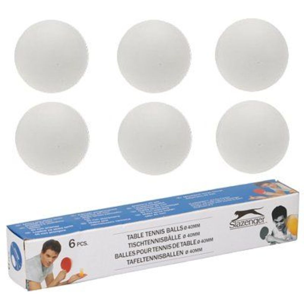 Slazenger 6 table tennis balls (white, ⌀40cm, 38g)