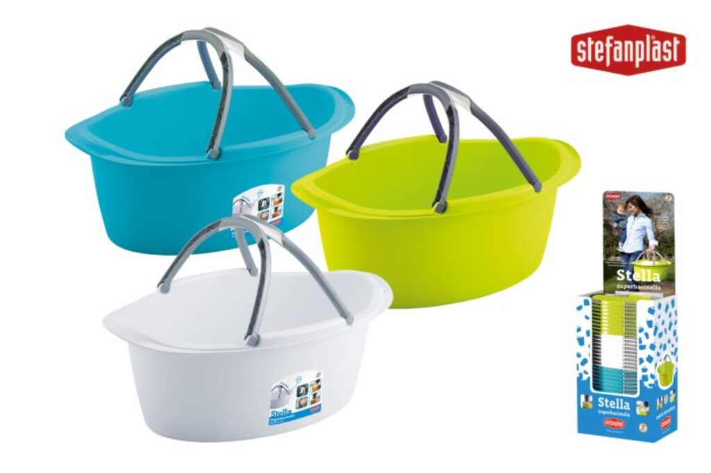 Stefanplast Plastic Basket (assorted, 40cm × 60cm × 25cm, 25l)