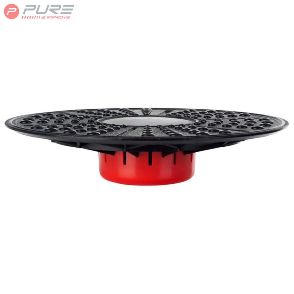 Pure2improve Balanceboard (Schwarz/Rot, ⌀35cm × 7cm × 7cm)