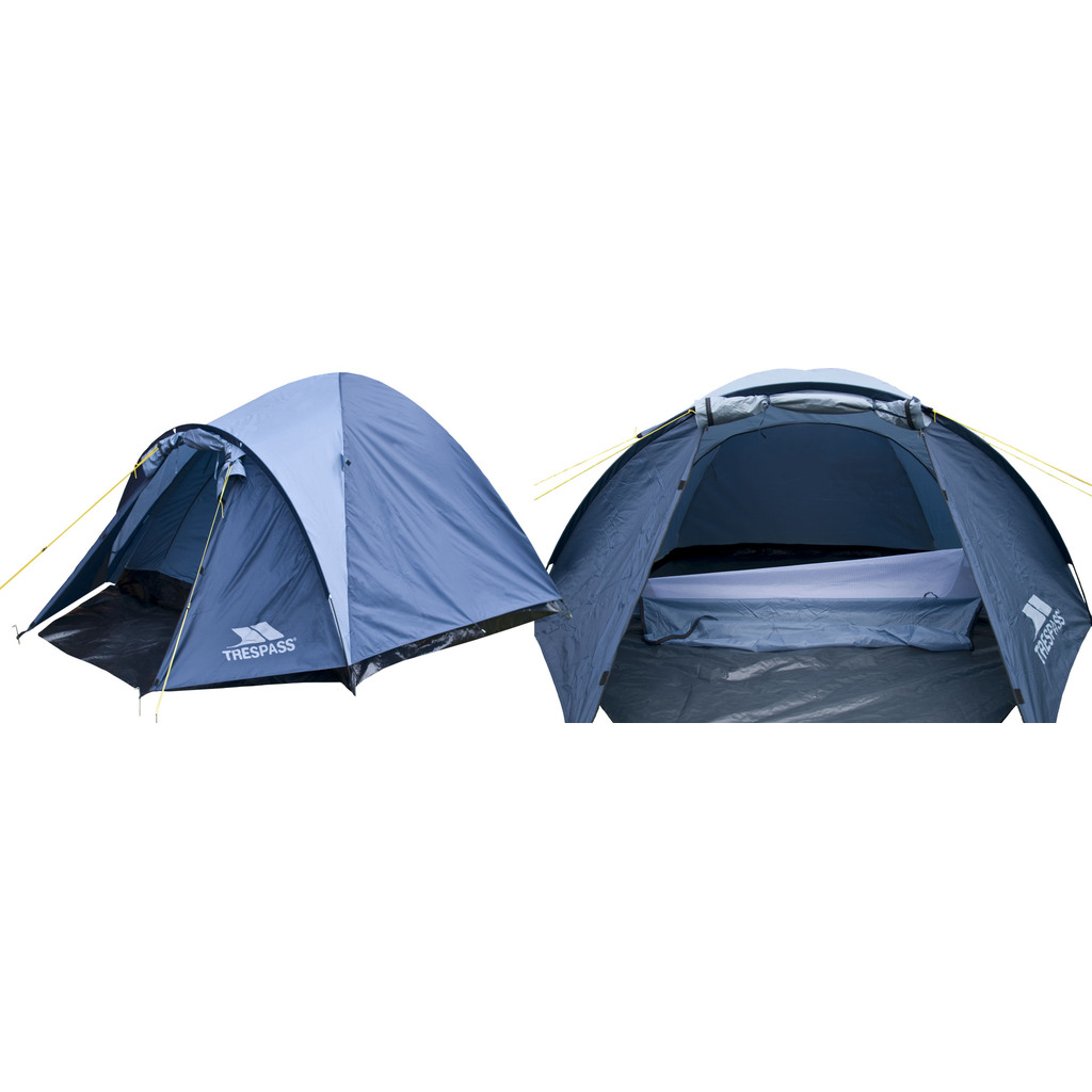 Trespass GHABHAR - double-walled 4-person tent (dolphin blue, 285cm × 240cm × 130cm, 4.2kg)
