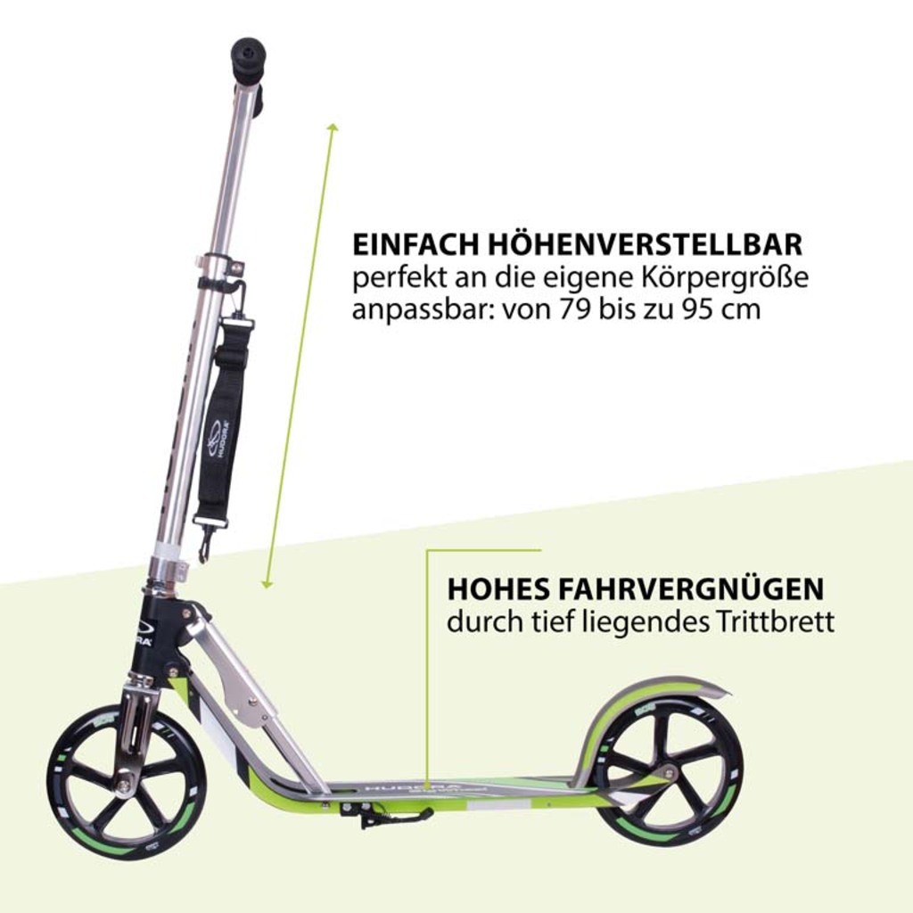 Hudora BigWheel® 205 (grey/green, 88cm × 37cm × 104cm, 4.5kg)