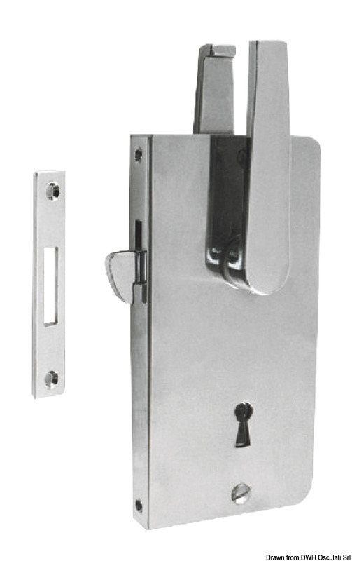 Lock for sliding doors brass,chromed w.key