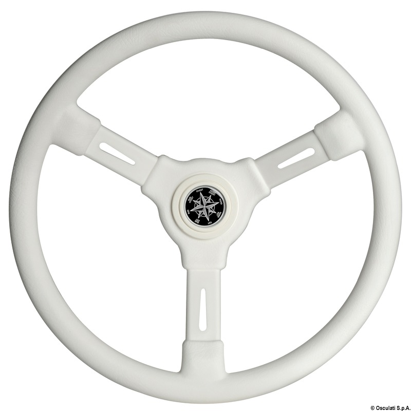 Three-spoke steering wheel, white 355 mm