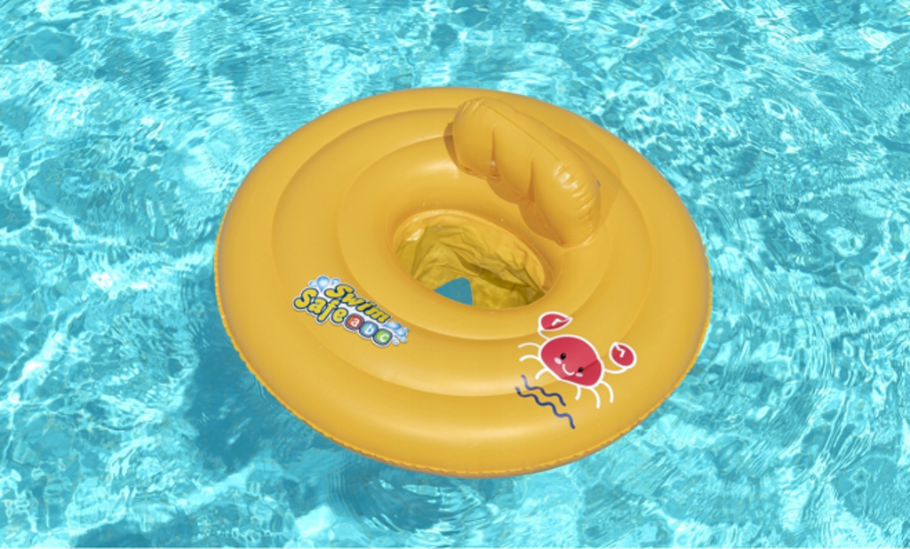 Bestway Swim Safe ABC Seggiolino Livello A WonderSplash , 0-1 anno (giallo, 64cm × 64cm × 24cm, 513g)