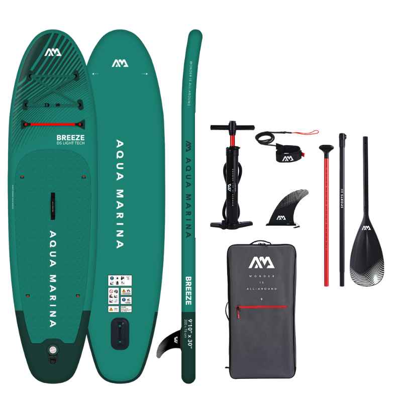  Aqua marina All-around iSUP breeze 9`10" avec siège et sup / pagaie de kayak (pétrole, 300cm × 76cm × 12cm, 7.6kg)
