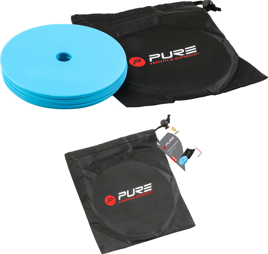 Pure2improve flat marker set of 10 (light blue, ⌀19cm × 0.2cm)