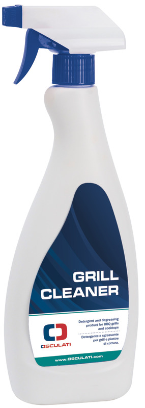 Cleaning agent for grills and glass ceramic hobs